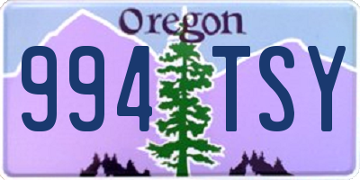 OR license plate 994TSY