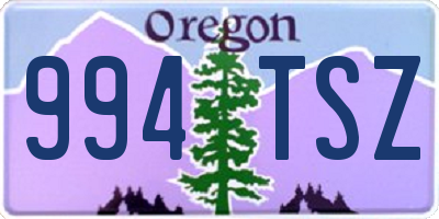 OR license plate 994TSZ