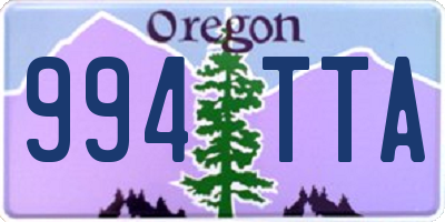 OR license plate 994TTA