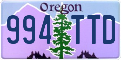 OR license plate 994TTD