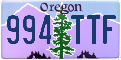 OR license plate 994TTF