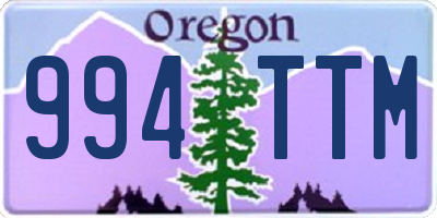 OR license plate 994TTM