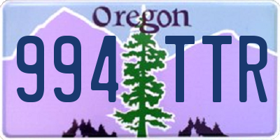 OR license plate 994TTR