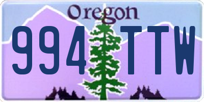 OR license plate 994TTW