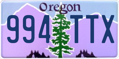 OR license plate 994TTX