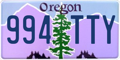 OR license plate 994TTY