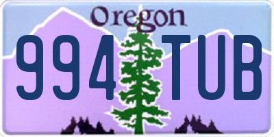 OR license plate 994TUB