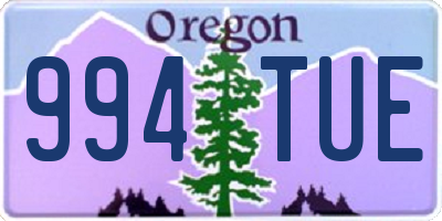 OR license plate 994TUE