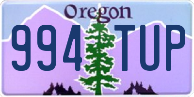 OR license plate 994TUP