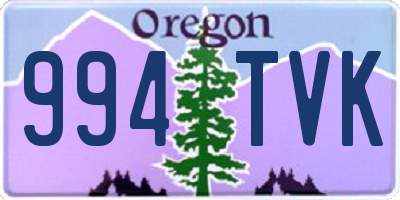 OR license plate 994TVK