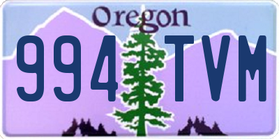 OR license plate 994TVM