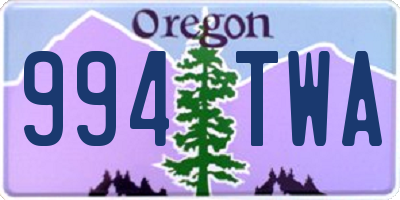 OR license plate 994TWA