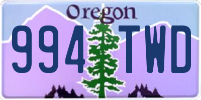 OR license plate 994TWD