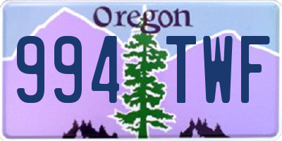 OR license plate 994TWF