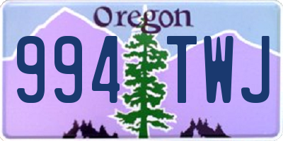 OR license plate 994TWJ