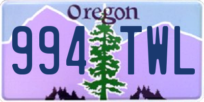 OR license plate 994TWL