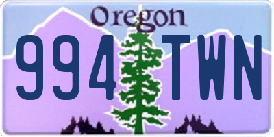 OR license plate 994TWN