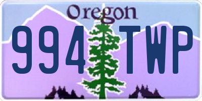 OR license plate 994TWP