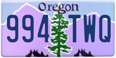 OR license plate 994TWQ