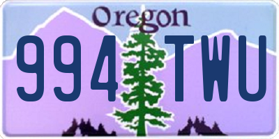 OR license plate 994TWU