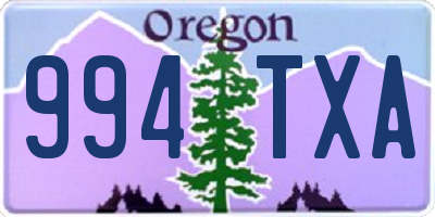 OR license plate 994TXA