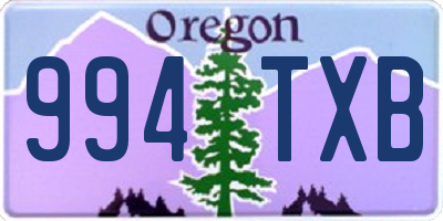 OR license plate 994TXB