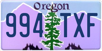 OR license plate 994TXF