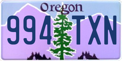 OR license plate 994TXN