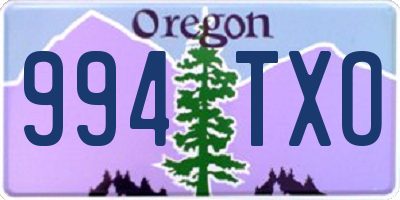 OR license plate 994TXO