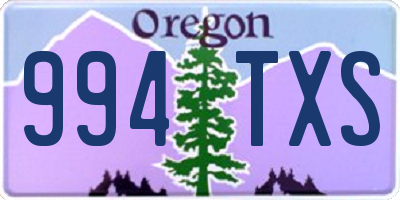OR license plate 994TXS