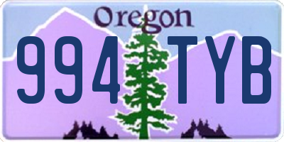 OR license plate 994TYB