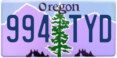 OR license plate 994TYD