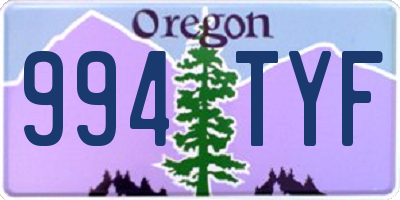 OR license plate 994TYF