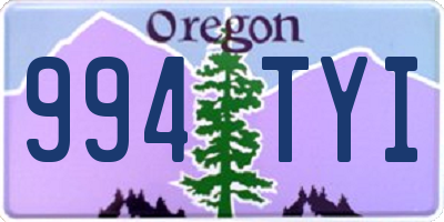 OR license plate 994TYI