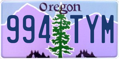 OR license plate 994TYM