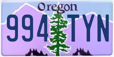OR license plate 994TYN