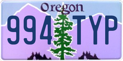 OR license plate 994TYP