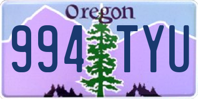 OR license plate 994TYU