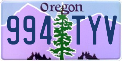 OR license plate 994TYV