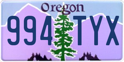 OR license plate 994TYX