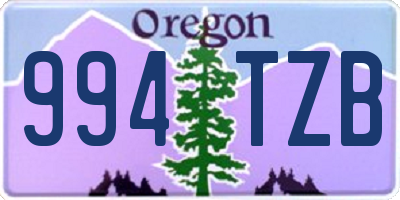 OR license plate 994TZB