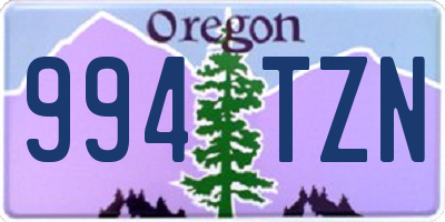 OR license plate 994TZN