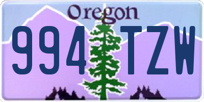 OR license plate 994TZW
