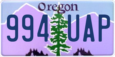 OR license plate 994UAP