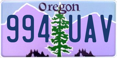 OR license plate 994UAV