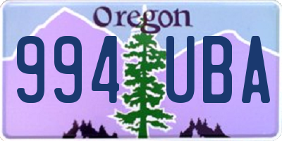 OR license plate 994UBA