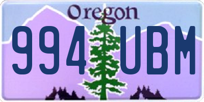 OR license plate 994UBM