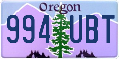 OR license plate 994UBT