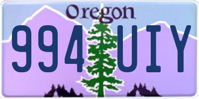 OR license plate 994UIY