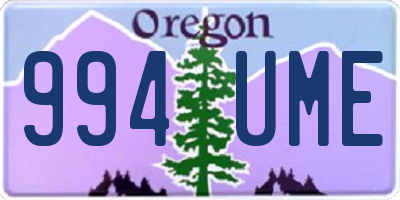 OR license plate 994UME